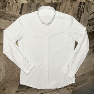 Seagale Active Stretch Shirt White Technical Button Down Large
